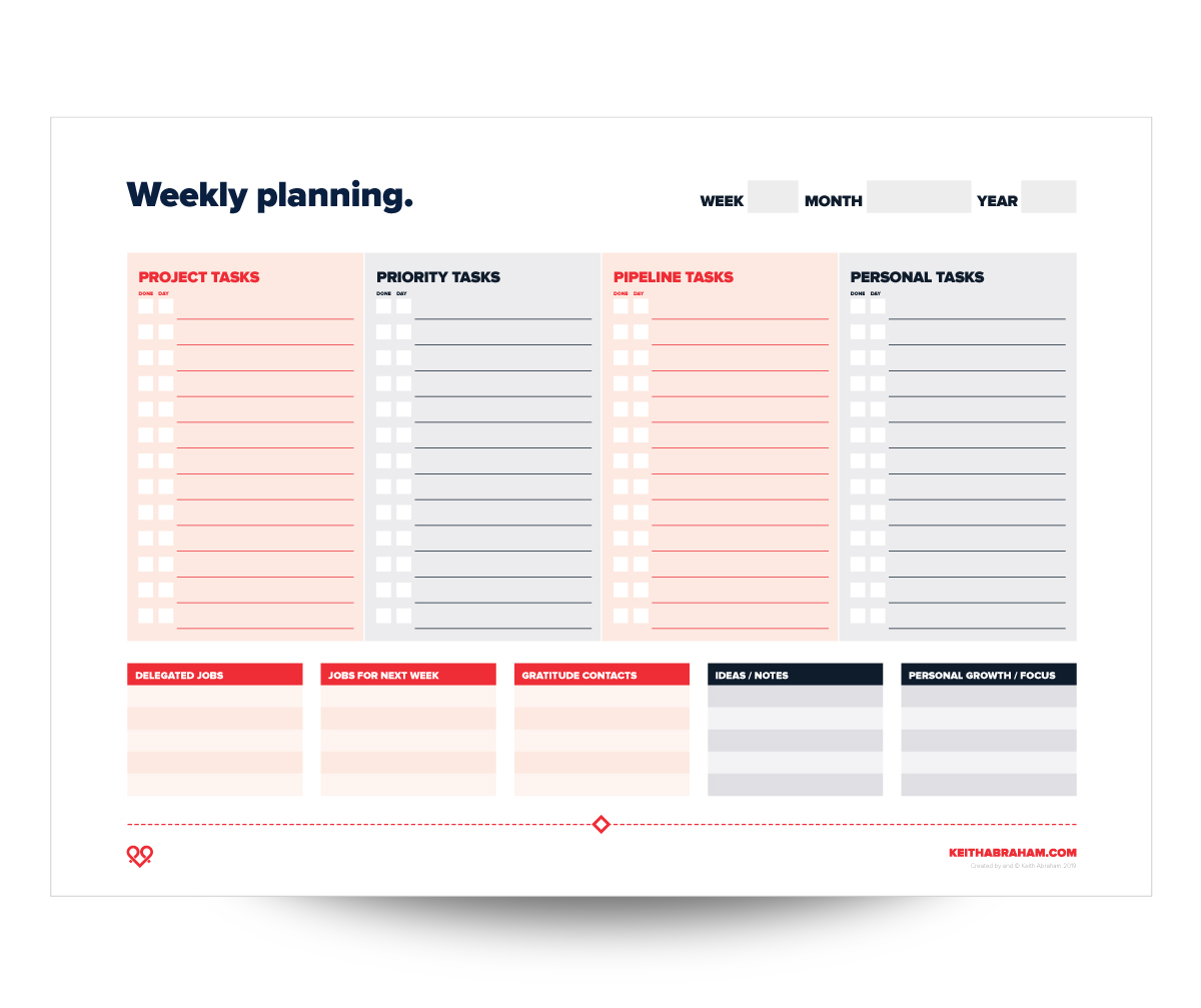 Weekly Planning Sheet